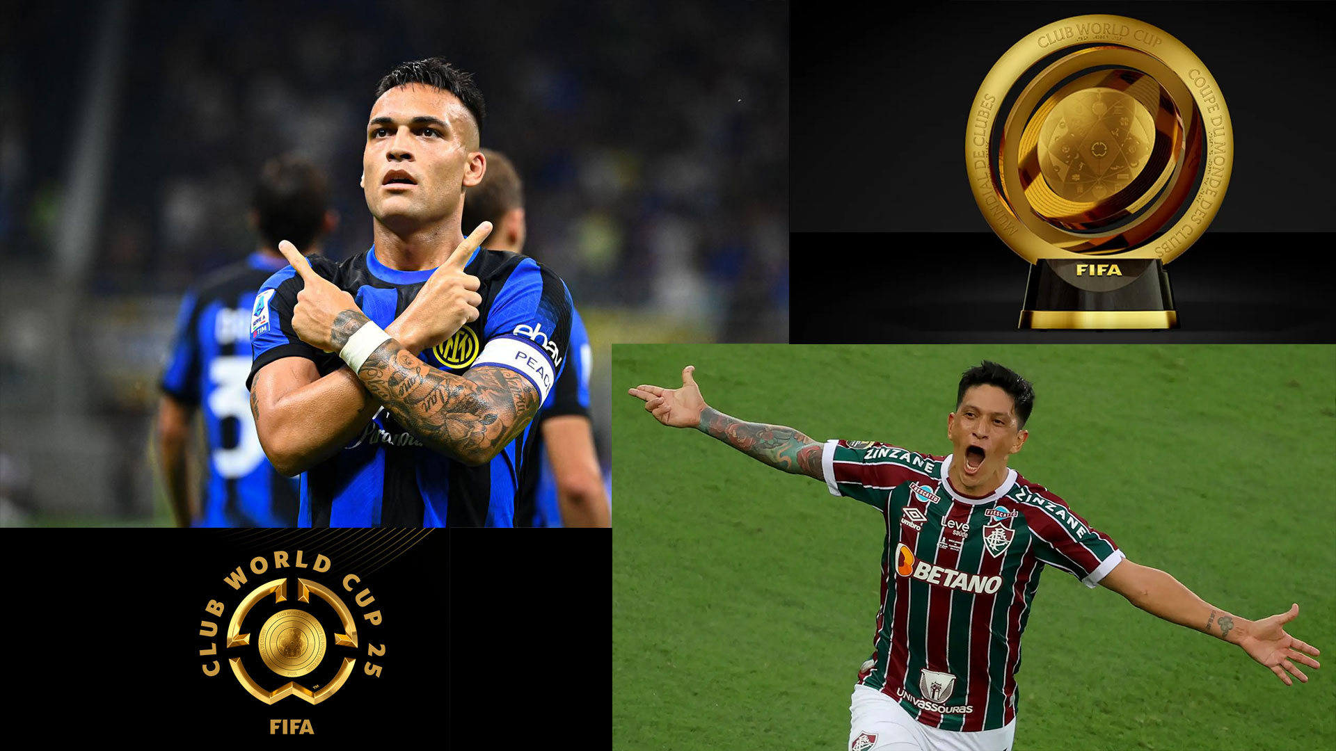 A showdown graphic of key players for a Club World Cup knockout stage betting preview
