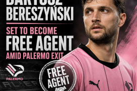 Bartosz Bereszyński in Palermo jersey, discussing his upcoming free agent status after leaving the club.