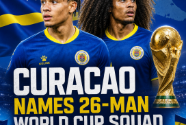Curacao World Cup squad announcement with players Sontje Hansen and Tahith Chong featured in team uniforms.