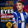 FC Barcelona considers Porto’s Jakub Kiwior as an affordable centre-back transfer target.
