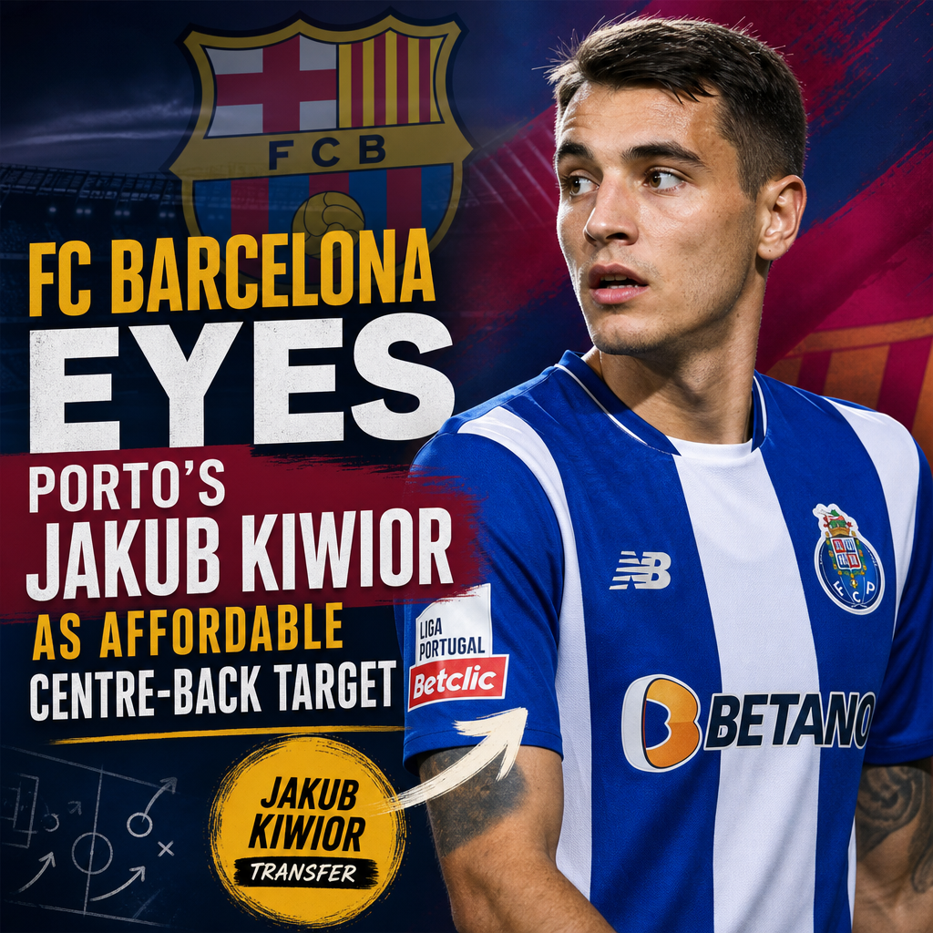 FC Barcelona considers Porto’s Jakub Kiwior as an affordable centre-back transfer target.