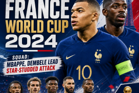 France World Cup 2024 squad featuring Kylian Mbappe and Ousmane Dembele in star-studded attacking lineup.
