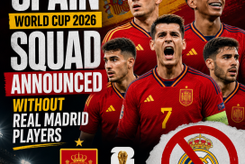 Spain World Cup 2026 squad announced, showing players without any from Real Madrid club.