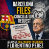 Barcelona officials submitting a conciliation request against Real Madrid president Florentino Pérez.