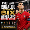 Cristiano Ronaldo celebrating after scoring, marking his record sixth FIFA World Cup goal.