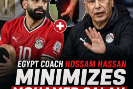 Egypt coach Hossam Hassan speaks at a press conference to address Mohamed Salah’s injury concerns.