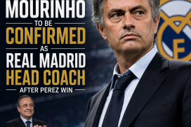 Jose Mourinho speaking at a press conference, poised to become Real Madrid head coach.