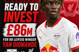 Liverpool FC players celebrating on the field, highlighting their readiness to invest £86 million for Yan Diomande.