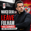 Marco Silva speaking at a press conference, wearing a Fulham jacket and gesturing with his hand.