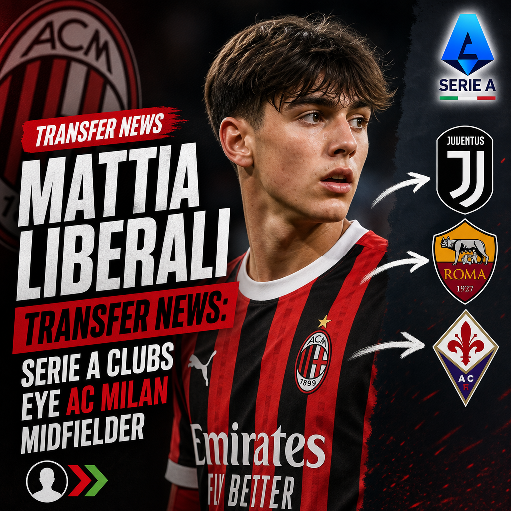 Photo of AC Milan midfielder Mattia Liberali in action during a football match.