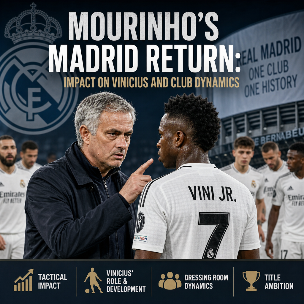 José Mourinho and Vinicius Jr. discussing tactics during a Real Madrid training session.