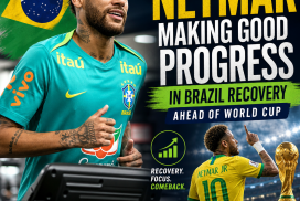 Neymar in rehab, showing progress and strength recovery for Brazil ahead of the World Cup.