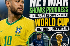 Neymar training on the field, showing progress in his injury recovery ahead of the World Cup.