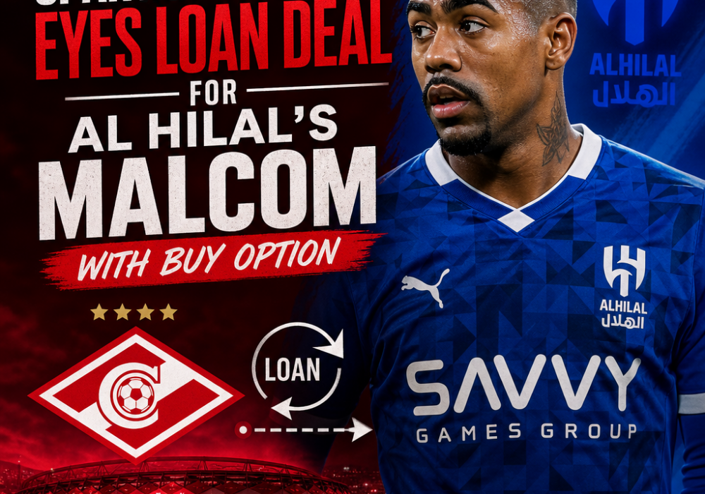 Spartak Moscow's Malcom in action, with transfer news about a possible loan deal from Al Hilal.