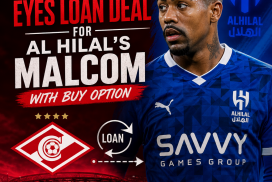 Spartak Moscow's Malcom in action, with transfer news about a possible loan deal from Al Hilal.