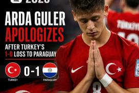 Arda Guler looks regretful on the field after Turkey’s 1-0 loss to Paraguay in the World Cup 2026 qualifier.