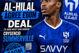 Al-Hilal and West Ham officials shake hands as they finalize Cryscencio Summerville's £60 million transfer deal.