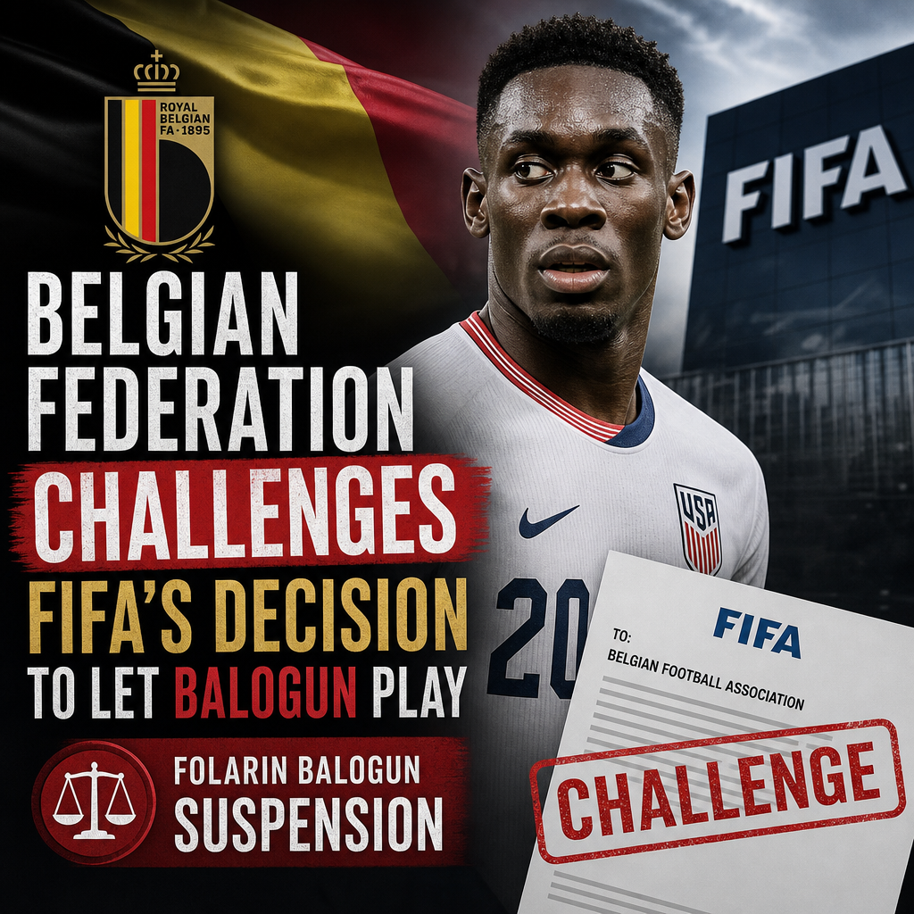 Belgian Football Federation officials discuss FIFA's decision to allow Folarin Balogun to play despite suspension.
