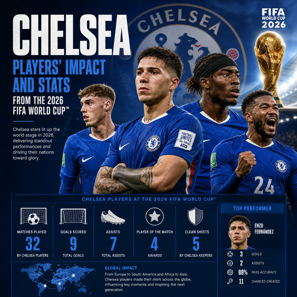 Chelsea players' key performances and stats in the 2026 FIFA World Cup, showcasing their global football impact.