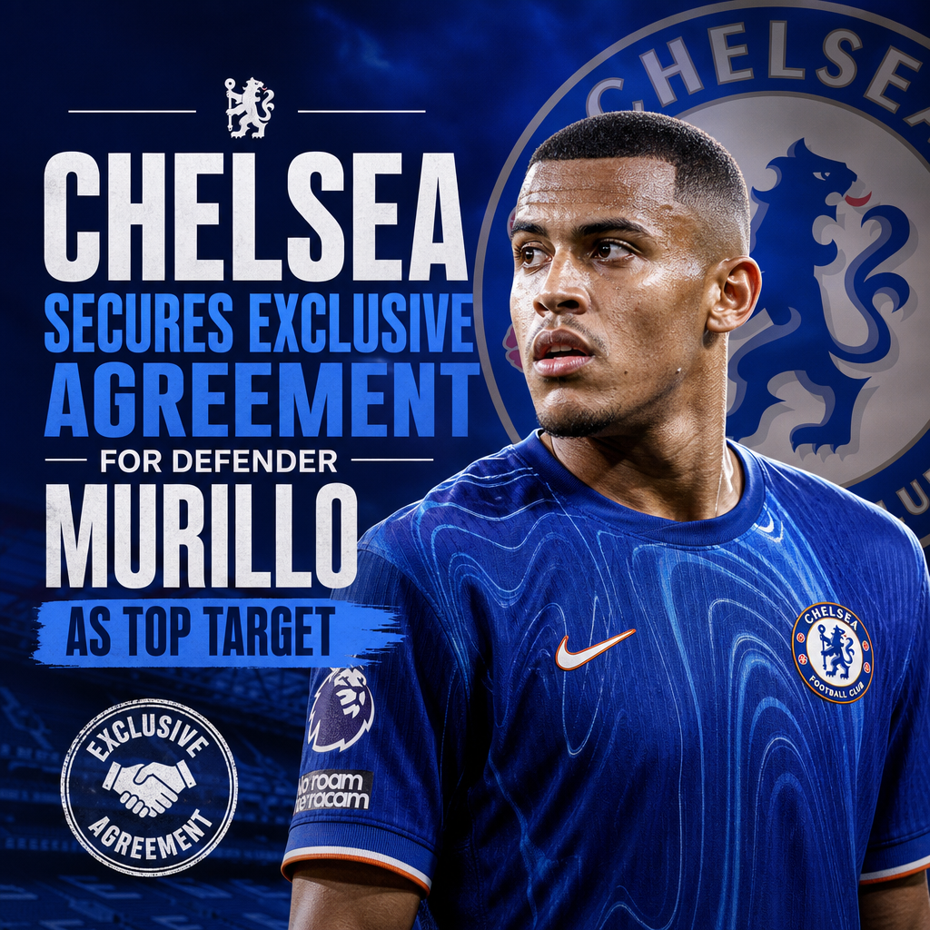 Chelsea footballer Murillo in action on the pitch during a match, focused on the game.
