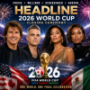 Promotional poster for the 2026 FIFA World Cup closing ceremony with Cruise, Williams, Scherzinger, and Hudson.