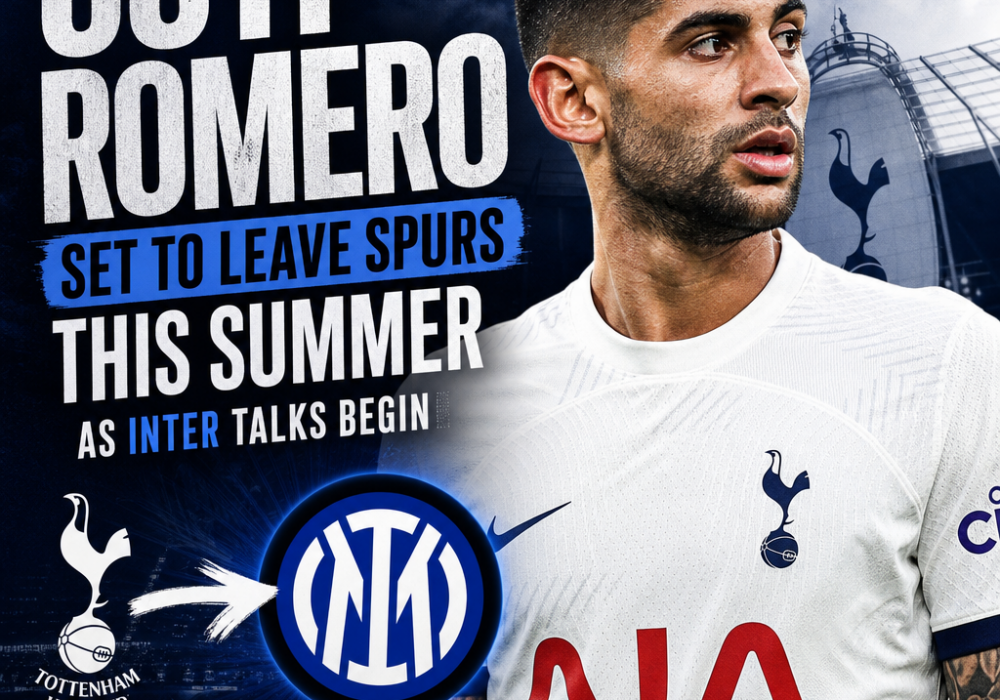 Cuti Romero in Tottenham Hotspur kit, looking focused during a match, hinting at his potential transfer to Inter Milan.