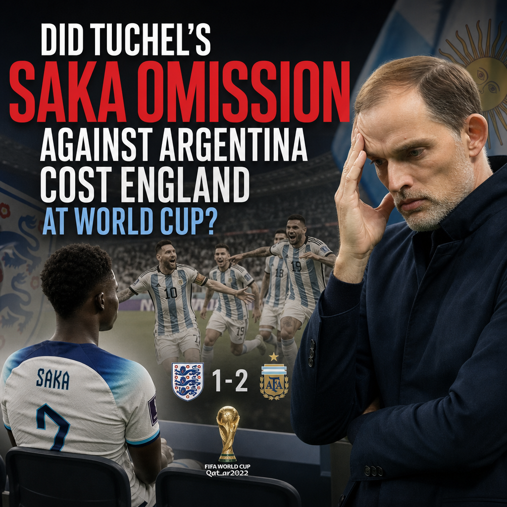 England manager Thomas Tuchel speaks on the sideline as the team plays Argentina in the World Cup.
