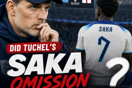 Graphic showing Bukayo Saka omitted from England's lineup in a 2-1 World Cup loss to Argentina.