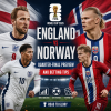 England and Norway football players in action preparing for their 2026 World Cup quarter-final match.