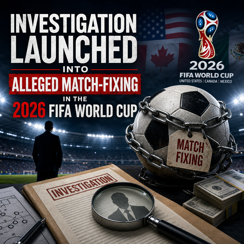Officials reviewing documents and footage during an investigation into alleged 2026 FIFA World Cup match-fixing.