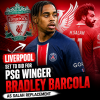 Liverpool's interest in PSG winger Bradley Barcola as a potential Mohamed Salah replacement.