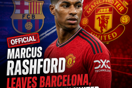 Marcus Rashford in Manchester United kit, celebrating during a match after returning from Barcelona.