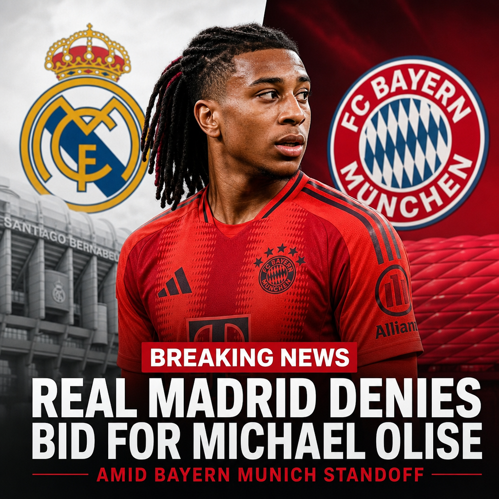 Real Madrid officially denies making a bid for Bayern Munich player Michael Olise during transfer talks.