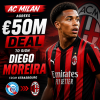 AC Milan and Strasbourg representatives shaking hands confirming Diego Moreira's €50M transfer deal.