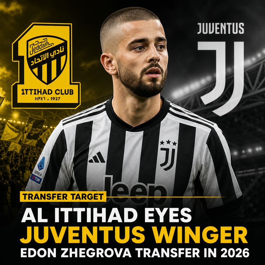 Al Ittihad scouts Juventus winger Edon Zhegrova for a potential transfer in 2026.