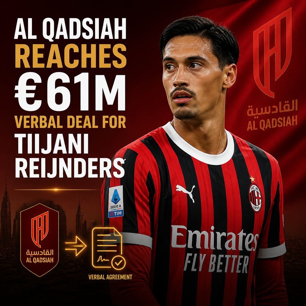 Al Qadsiah and Ajax officials shaking hands over Tijjani Reijnders transfer deal.