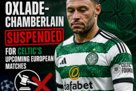 Alex Oxlade-Chamberlain wearing a football kit, looking focused during a match.