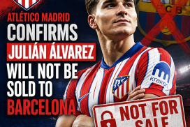 Atlético Madrid's official statement denying the sale of Julián Álvarez to Barcelona.