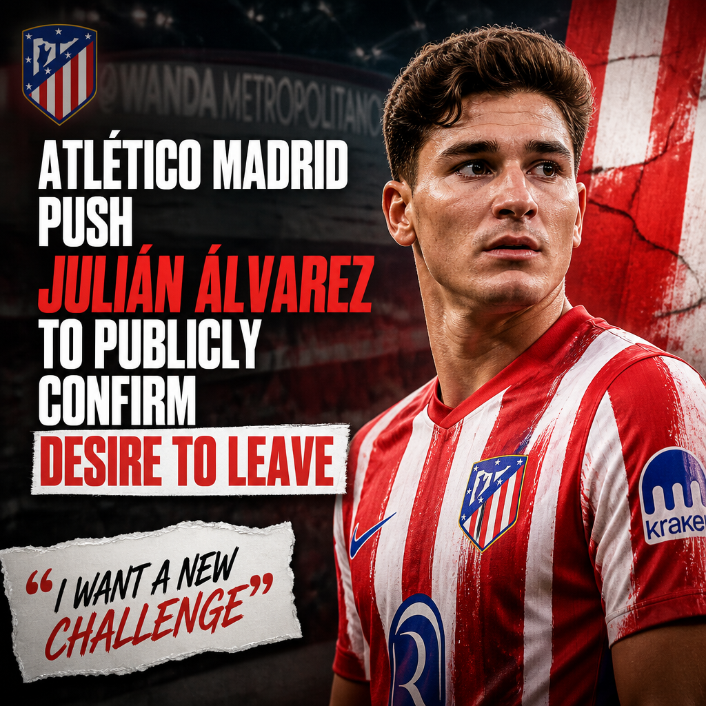 Atlético Madrid official pressuring Julián Álvarez to confirm his transfer decision publicly.