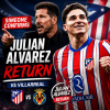 Atletico Madrid coach Diego Simeone speaking at a press conference about Julian Alvarez's return.