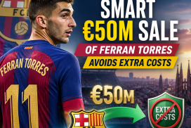 Ferran Torres celebrating in a Barcelona jersey during his €50 million transfer sale.