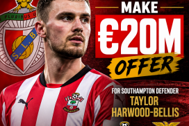 Benfica football club offering €20 million to sign Southampton defender Taylor Harwood-Bellis.