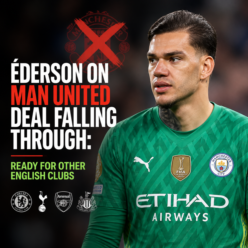 Éderson speaking in an interview about his failed Manchester United transfer and openness to other English clubs.