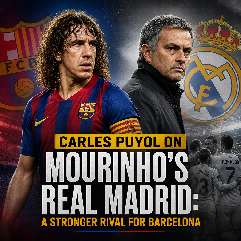 Carles Puyol speaking during an interview about Mourinho's strong Real Madrid team.