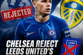 Chelsea official hands back Leeds United's loan offer for Mykhailo Mudryk during transfer negotiations.