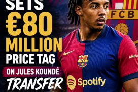 FC Barcelona declares €80 million transfer fee for Jules Koundé in a bold market move.