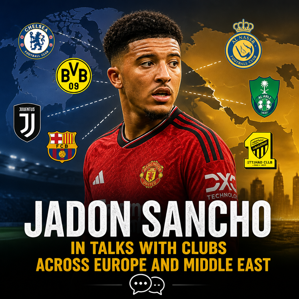 Jadon Sancho in a black and yellow Dortmund jersey, gesturing during a football match.