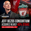 Jeff Bezos and partners celebrating as they acquire a nearly 40% stake in Liverpool FC.