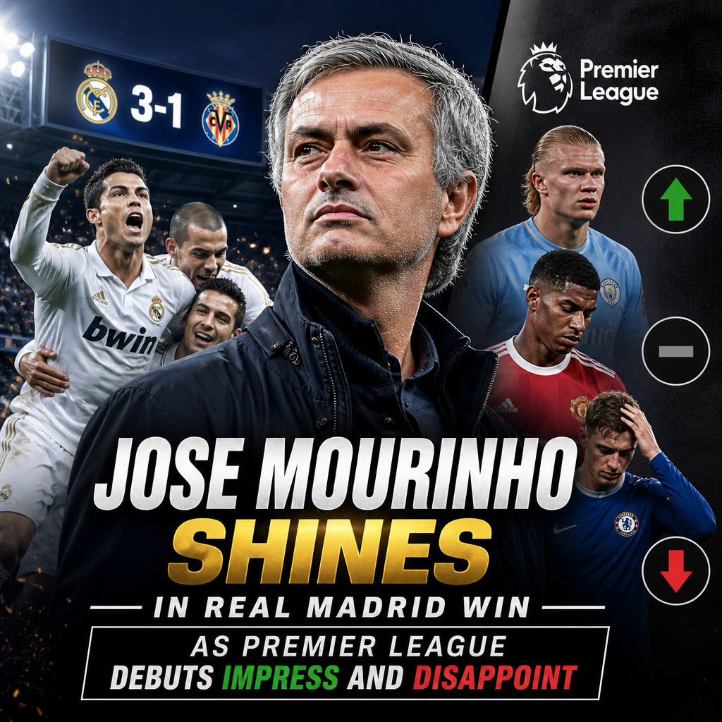 Jose Mourinho celebrating passionately on the sidelines during a Real Madrid match victory.