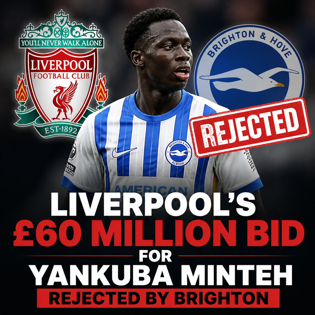 Brighton manager rejects Liverpool’s £60 million bid for Yankuba Minteh during soccer match.